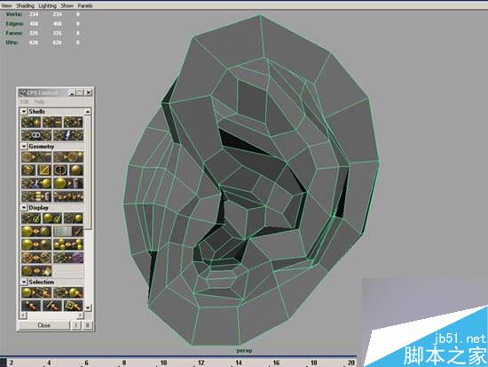 maya多边形建模人物耳朵 武林网 maya建模教程