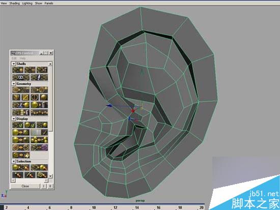 maya多边形建模人物耳朵 武林网 maya建模教程