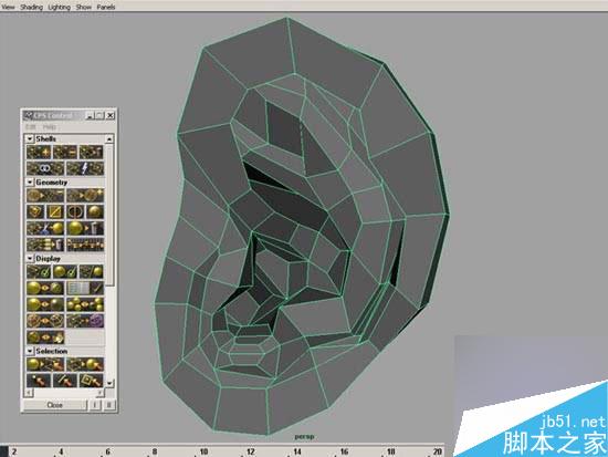 maya多边形建模人物耳朵 武林网 maya建模教程