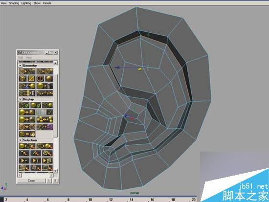 maya多边形建模人物耳朵 武林网 maya建模教程