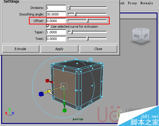 MAYA Polygons建模Edit Mesh命令集详解解释 武林网 MAYA建模教程4-extrude-face-offset.gif