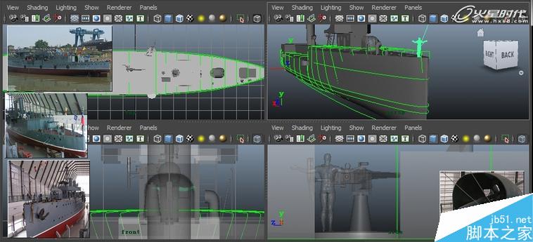 MAYA制作中山舰模型 武林网 MAYA建模教程
