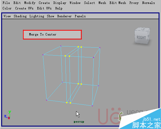 MAYA Polygons建模Edit Mesh命令集详解解释 武林网 MAYA建模教程45-merge-to-center.gif