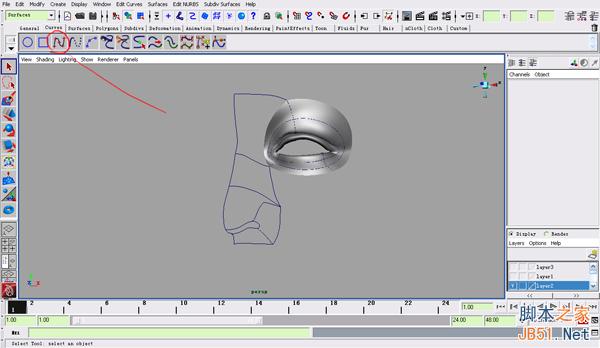 MAYA NURBS制作高精度生物模型详解 武林网 MAYA建模教程