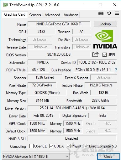 GTX1660Ti评测：加入GTX1070和GTX1060 6G性能实测对比