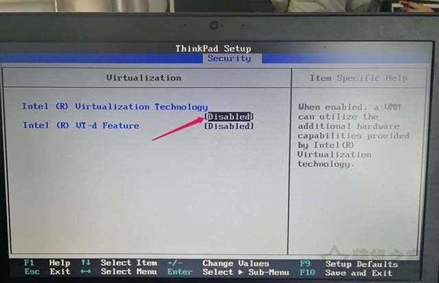 ThinkPad笔记本电脑如何开启CPU虚拟化技术的图文教程
