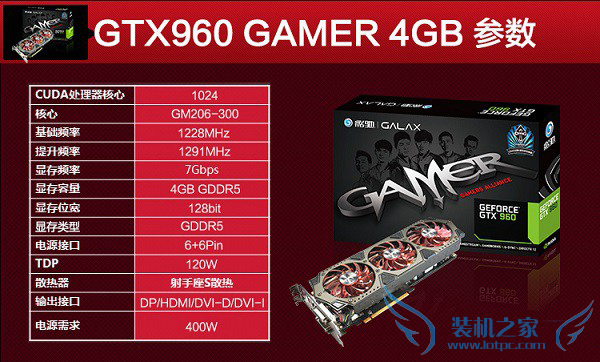 影驰GTX960 GAMER 4G显卡-武林网