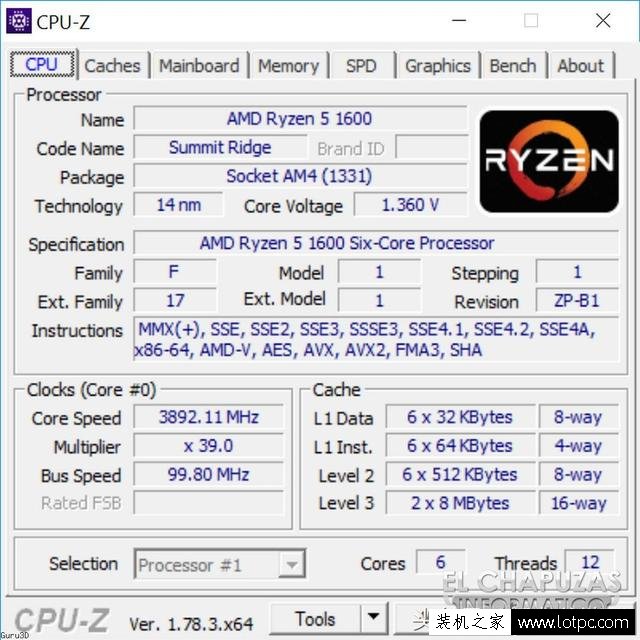 AMD锐龙R5-1600处理器性能测试成绩，多核秒i7