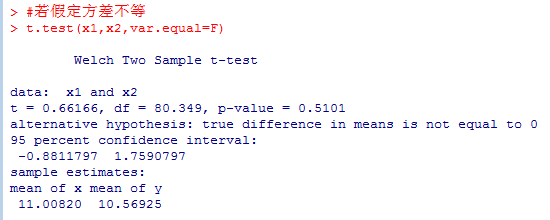 R语言中进行双样本t检验举例说明