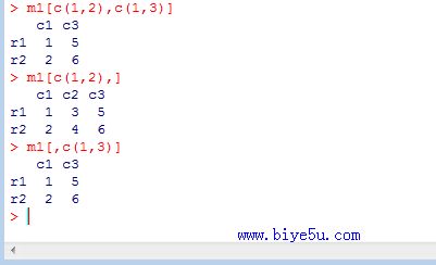 R语言中使用向量访问矩阵的元素