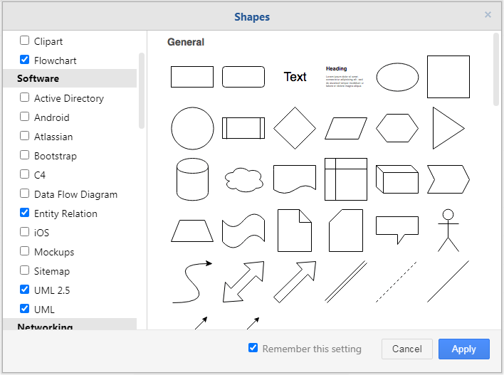 draw.io中more shapes