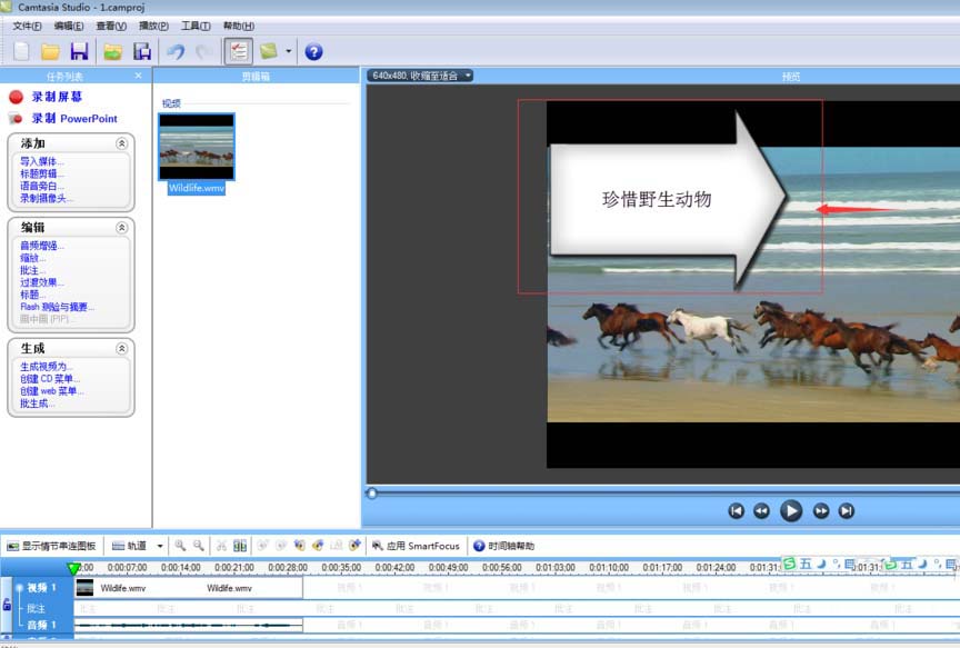 camtasia,文字批注