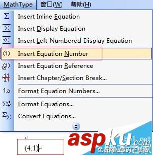 mathtype,公式编号