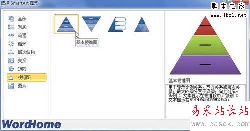 棱锥图型SmartArt