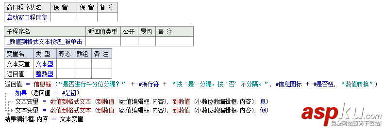 易语言,数值到格式文本