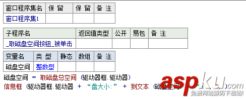 易语言,取磁盘总空间