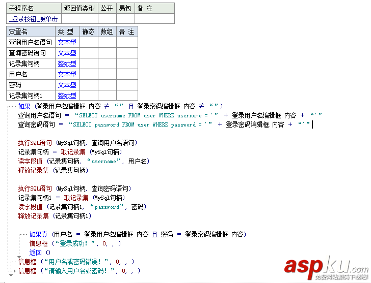 易语言,mysql,注册登录