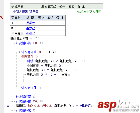 易语言,自编数组,排序