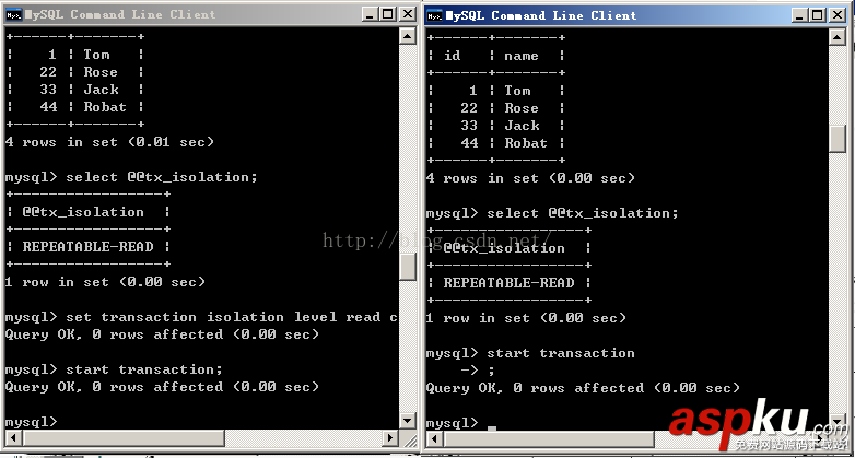 mysql,隔离,详解隔离级别操作过程,隔离级别操作过程