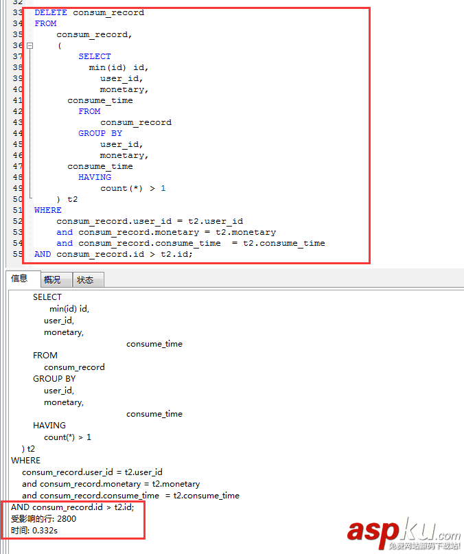 sql语句去重,distinct,去重的sql语句