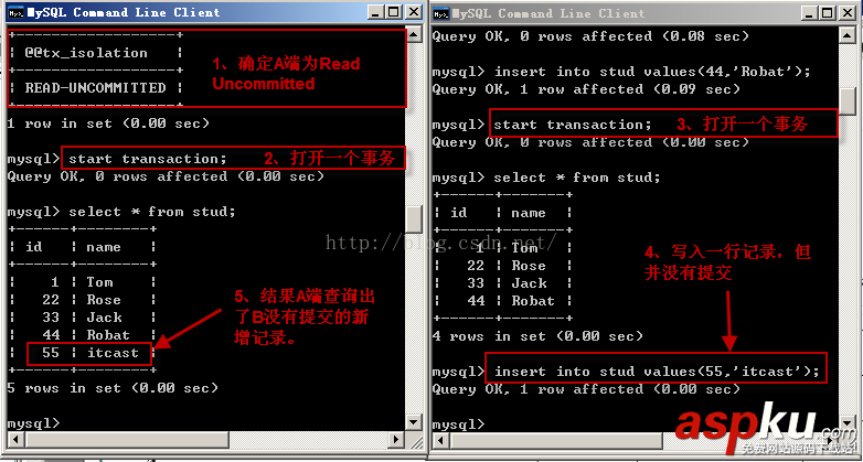 mysql,隔离,详解隔离级别操作过程,隔离级别操作过程