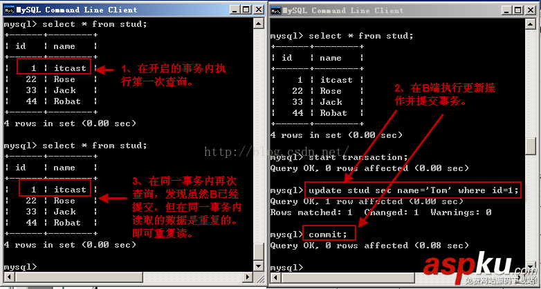 mysql,隔离,详解隔离级别操作过程,隔离级别操作过程