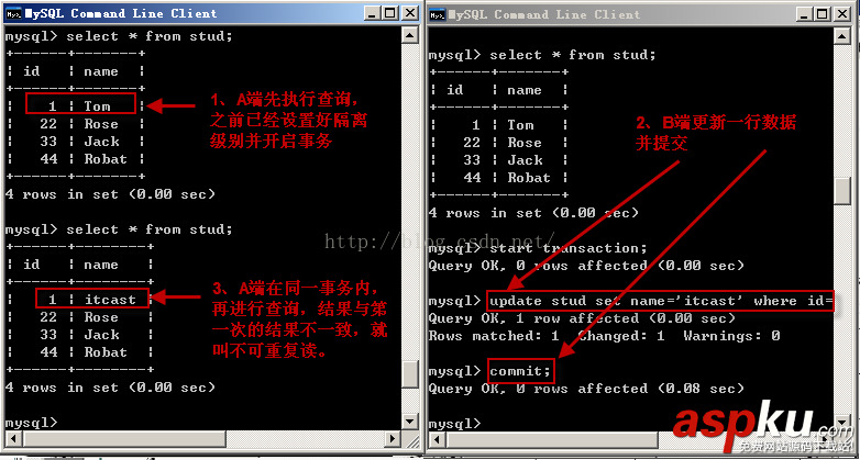 mysql,隔离,详解隔离级别操作过程,隔离级别操作过程