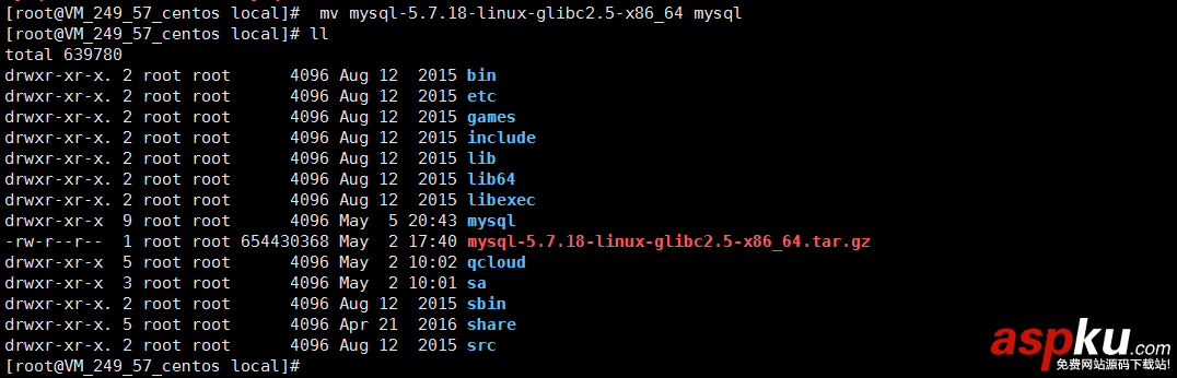 mysql5.7.18二进制包安装,my.default.cnf