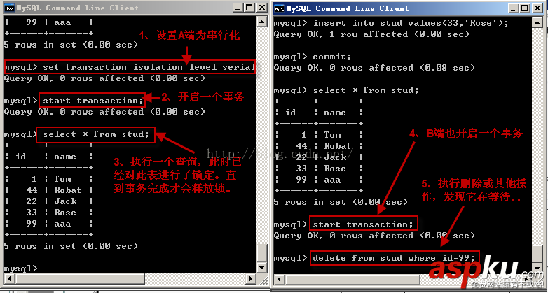 mysql,隔离,详解隔离级别操作过程,隔离级别操作过程