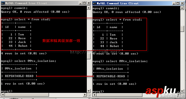 mysql,隔离,详解隔离级别操作过程,隔离级别操作过程