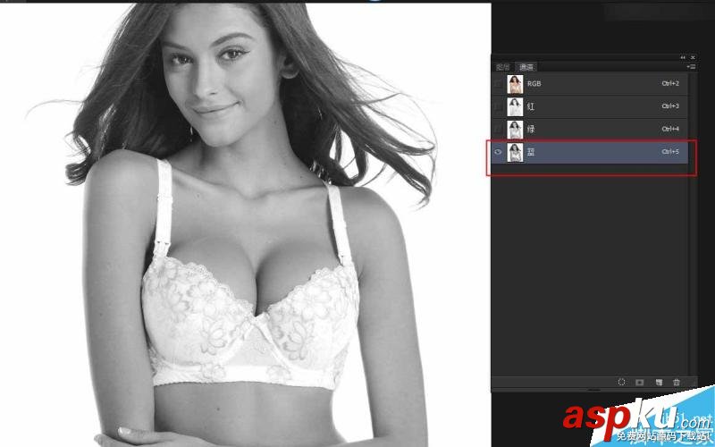 Photoshop,通道,电商内衣模特