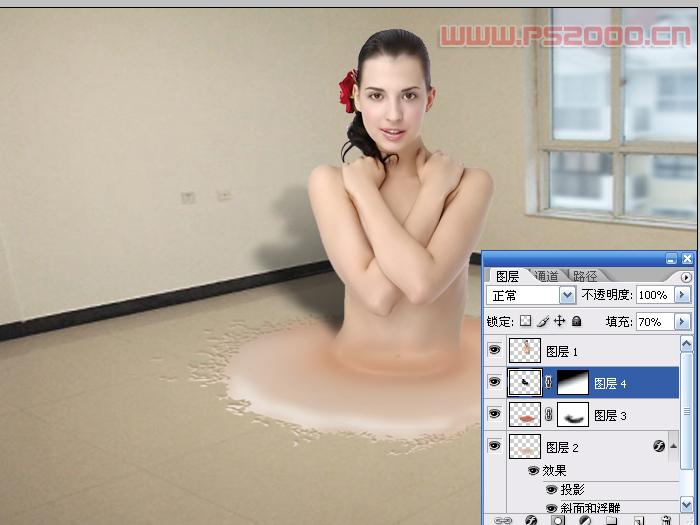 photoshop教程:美女下半身融化特效_webjx.com