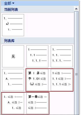 编号标题列表样式