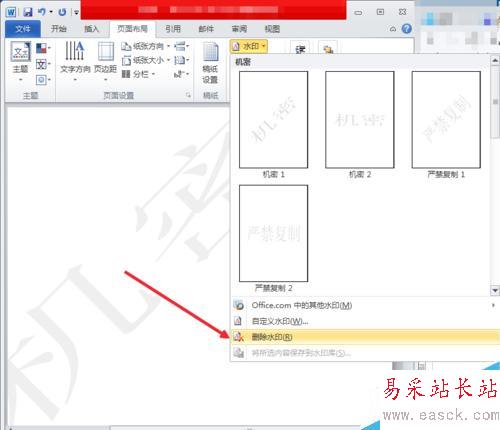 怎么样在word2010添加和删除水印