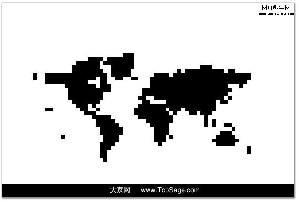 ps教程:制作漂亮的数码点阵构成的世界地图_webjx.com