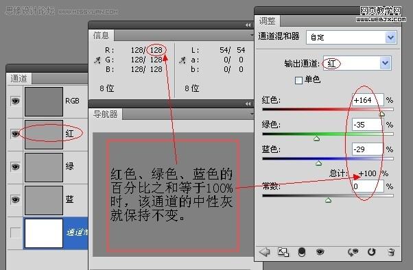 photoshop教程:使用通道混合器_网页设计