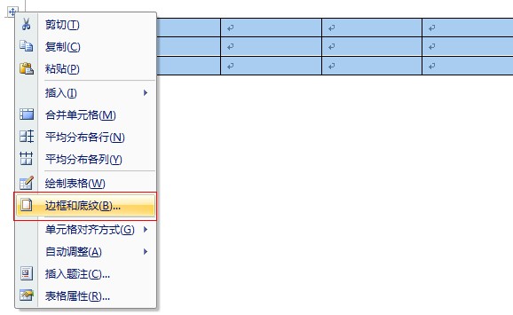 word2007表格边框显示