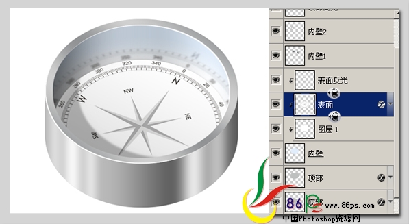 photoshop绘制立体感超强的金属指南针