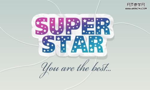 photoshop文字特效:炫丽的super star_webjx.com