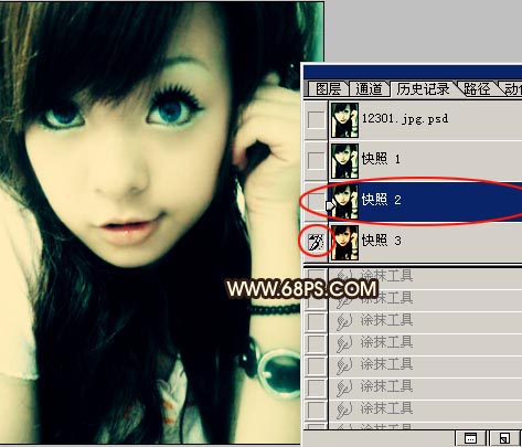 ps历史快照来给mm化妆,非主流效果制作_网页设计webjx.com