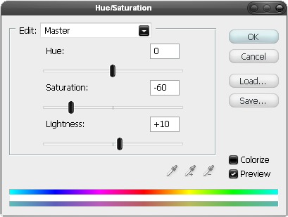 hue/saturation tool