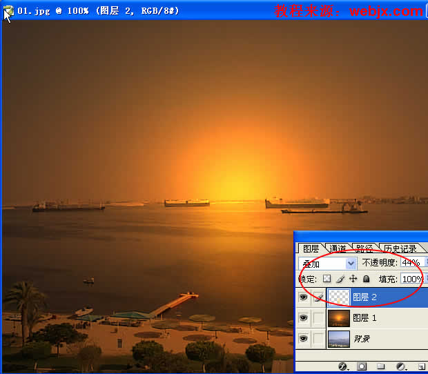 photoshop教程:后期怎样制作出夕阳效果-webjx.com