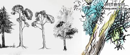 doodled trees