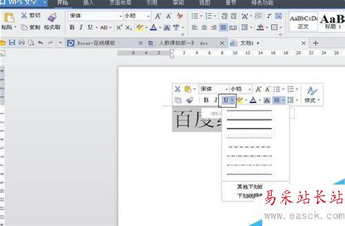 如何在Word(WPS)中给文字加下划线并进行设置