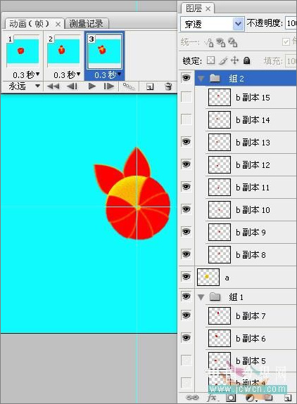 photoshop cs3制作开花逐帧动画