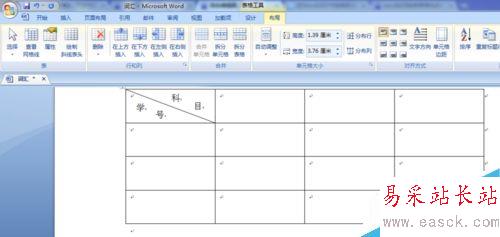 word2007如何绘制表格头斜线