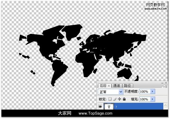 ps教程:制作漂亮的数码点阵构成的世界地图_webjx.com