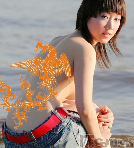 photoshop教程:为美女添加漂亮的纹身图案_webjx.com