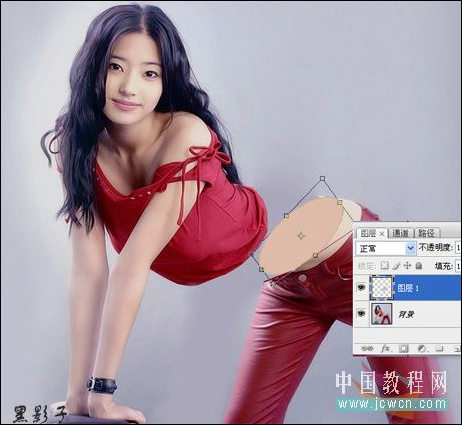 photoshop图片切割合成猕猴桃美女