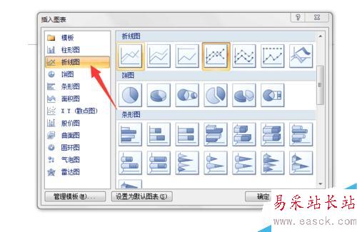 office word 2007 如何插入折线图图表